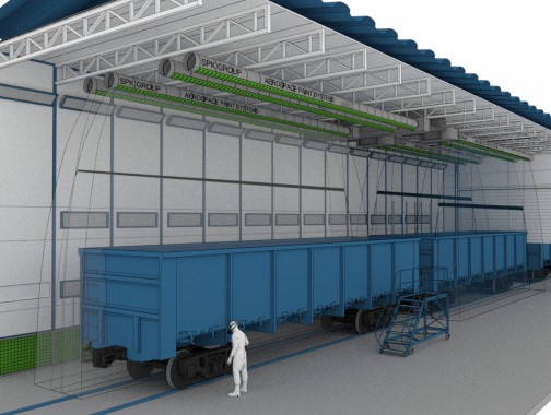 Проект комплекса подготовки поверхности грузовых вагонов от SPK. 