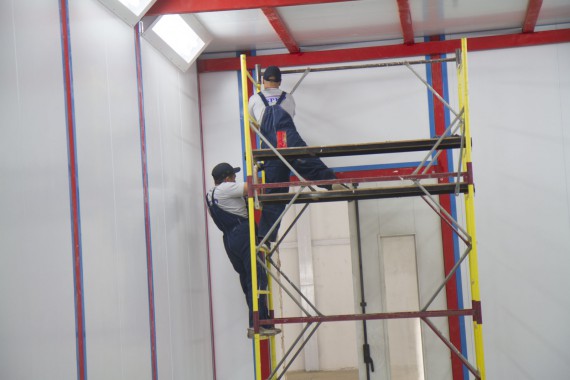 Возведение камеры SPK GROUP для смешивания и хранения красок на Заводе по производству дизельных двигателей (г. Астана)