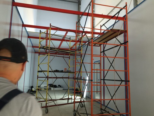 Возведение камеры SPK GROUP для смешивания и хранения красок на Заводе по производству дизельных двигателей (г. Астана)