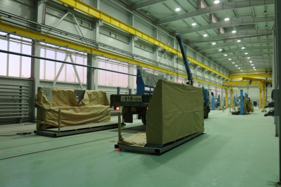 Расстановка нестандартного оборудования на Заводе по производству дизельных двигателей GEVO в Астане