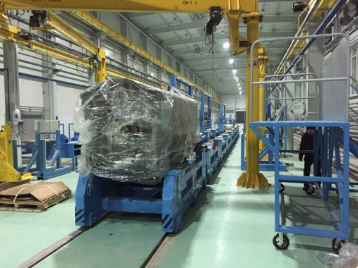 Расстановка нестандартного оборудования на Заводе по производству дизельных двигателей GEVO в Астане