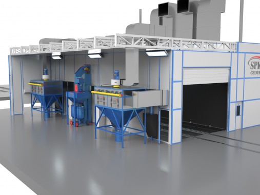 Проект уличного комплекса SPK для подготовки и окраски поверхности для металлоконструкций различных габаритов