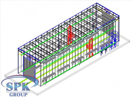 Окрасочно-сушильный комплекс для окраски ж/д транспорта SPK-29.8.7