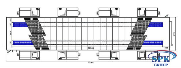 Тупиковая окрасочно-сушильная камера для вагонов и локомотивов SPK-32.7.7 РОССИЯ