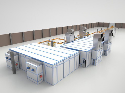 Линия окраски и сушки деталей кузовов спецтехники SPK