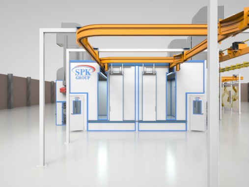 Линия окраски и сушки деталей кузовов спецтехники SPK