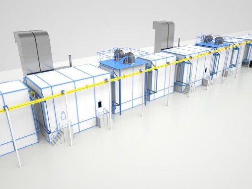 Линия окраски среднегабаритных узлов и деталей SPK