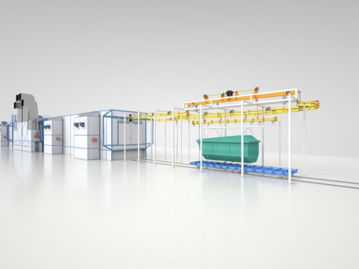 Линия окраски крупногабаритных деталей сельскохозяйственных машин SPK