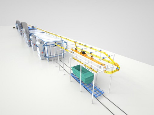 Линия окраски крупногабаритных деталей сельскохозяйственных машин SPK