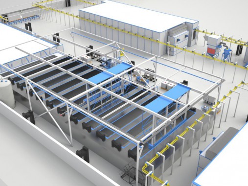 Линия окраски деталей рам грузового коммерческого автотранспорта SPK