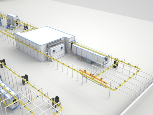 Линия окраски деталей рам грузового коммерческого автотранспорта SPK