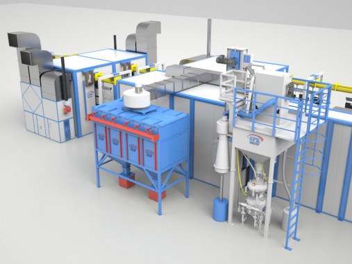 Линия подготовки и покраски SPK для деталей тракторов