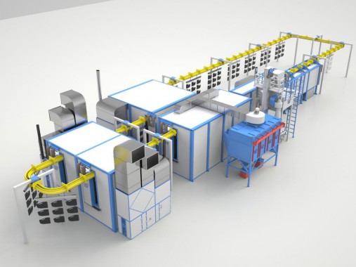 Линия подготовки и покраски SPK для деталей тракторов