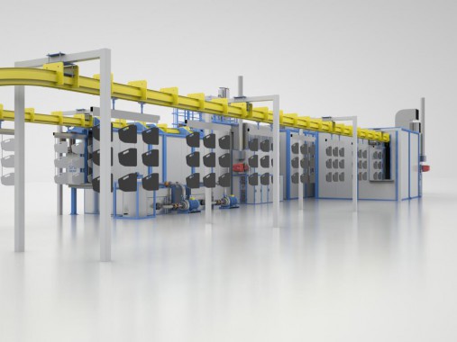 Линия подготовки и покраски SPK для деталей тракторов