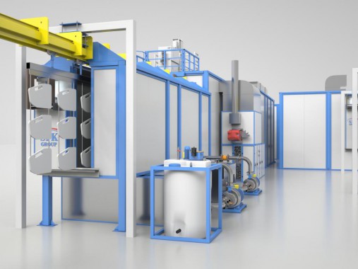 Линия подготовки и покраски SPK для деталей тракторов