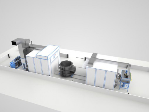 Комплекс оборудования SPK для подготовки и покраски судовых движителей