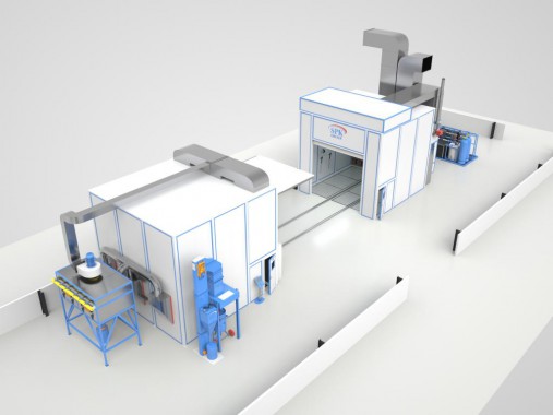 Комплекс оборудования SPK для подготовки и покраски судовых движителей