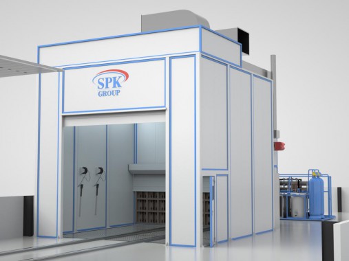 Комплекс оборудования SPK для подготовки и покраски судовых движителей