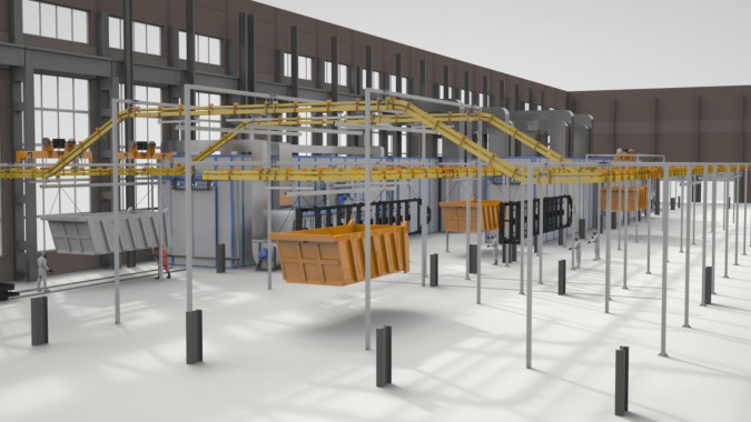 Линия подготовки, покраски для спецтехники SPK