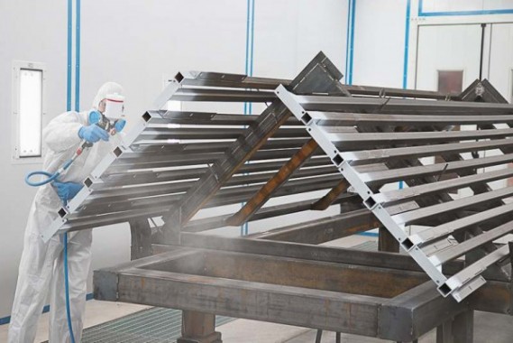 Окрасочно-сушильная камера для окраски металлоконструкций и ферм SPK 15.4.6. Покраска металлоконструкций в окрасочной камере, г. Астана