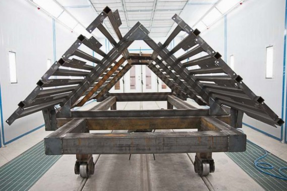 Окрасочно-сушильная камера для окраски металлоконструкций и ферм SPK 15.4.6. Покраска металлоконструкций в окрасочной камере, г. Астана