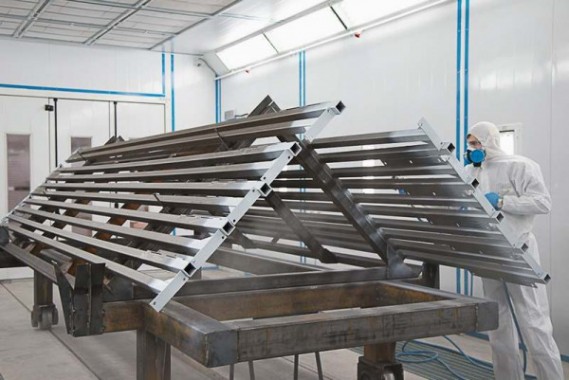 Окрасочно-сушильная камера для окраски металлоконструкций и ферм SPK 15.4.6. Покраска металлоконструкций в окрасочной камере, г. Астана