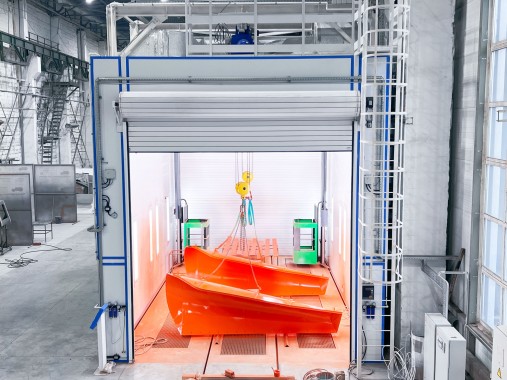 Окрасочно-сушильная камера для спецтехники с тельфером SPK-30.6.6, г. Курган