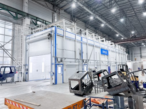 Окрасочно-сушильная камера для спецтехники с тельфером SPK-30.6.6, г. Курган