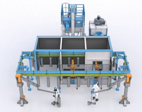 Роботизированный комплекс дробеструйной обработки изделий машиностроения SPK
