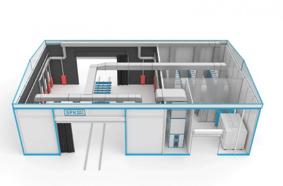 Проходная уличная дробеструйная камера SPK-15.15.6