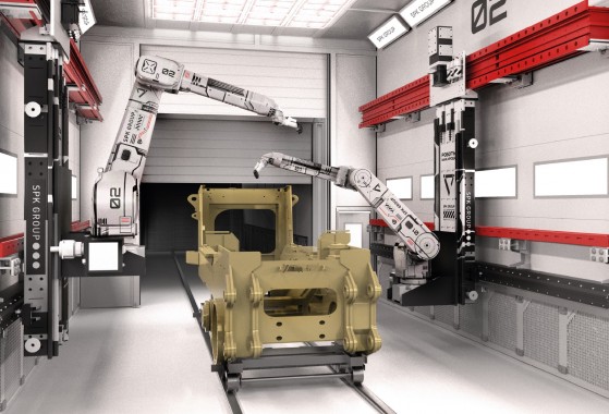 Роботизированная линия окраски и сушки для кабин и рам бульдозеров SPK