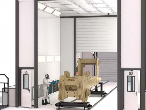 Роботизированная линия окраски и сушки для кабин и рам бульдозеров SPK