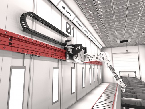 Роботизированный окрасочный комплекс для окрасочной камеры SPK-SB-19.7.6