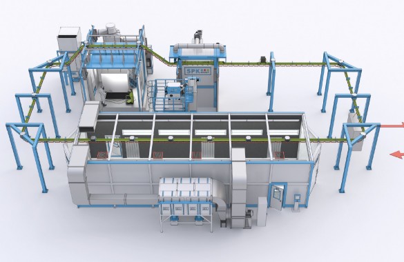 Комплекс оборудования для порошковой окраски с ручным подвесным конвейером SPK
