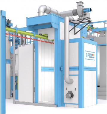 Комплекс оборудования для порошковой окраски с ручным подвесным конвейером SPK