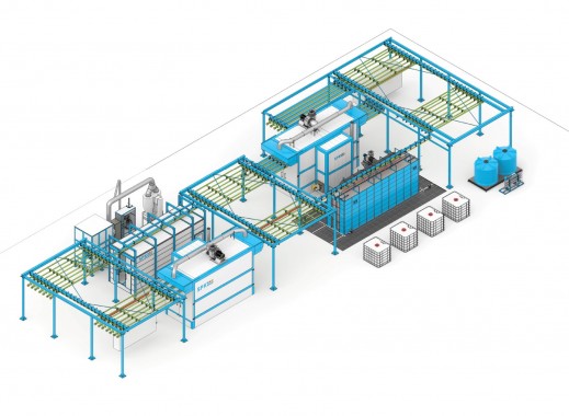 Комплекс оборудования для порошковой окраски металлоконструкций с конвейерной системой SPK