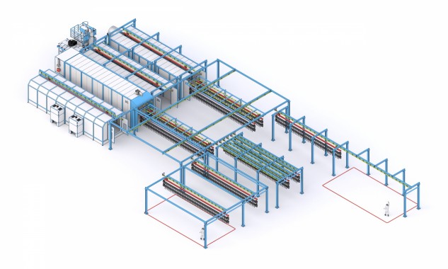 Линия SPK дробеструйной обработки и порошковой окраски сельхозтехники