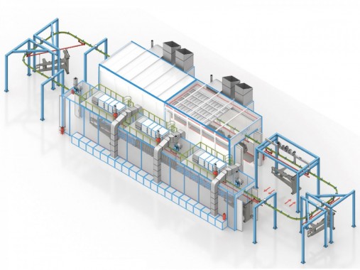 Конвейерная окрасочная линия для спецтехники SPK