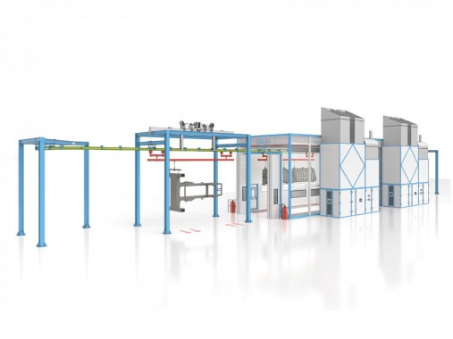 Конвейерная окрасочная линия для спецтехники SPK