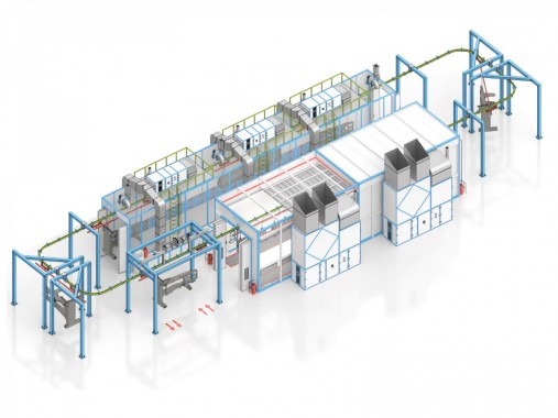 Конвейерная окрасочная линия для спецтехники SPK