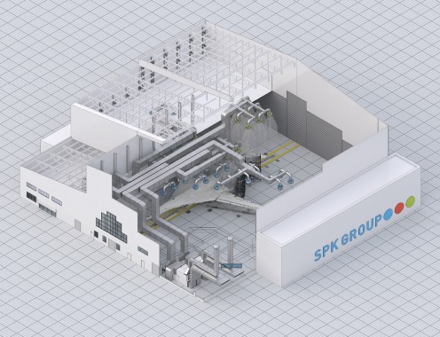 Комплекс SPK-SCB-65.60.28 подготовки и окраски самолетов спецназначения