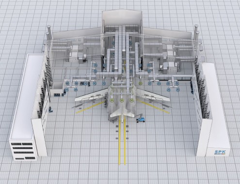 Комплекс SPK-SCB-65.60.28 подготовки и окраски самолетов спецназначения
