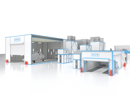 Окрасочно-сушильный комплекс SPK GROUP для деталей вертолетов