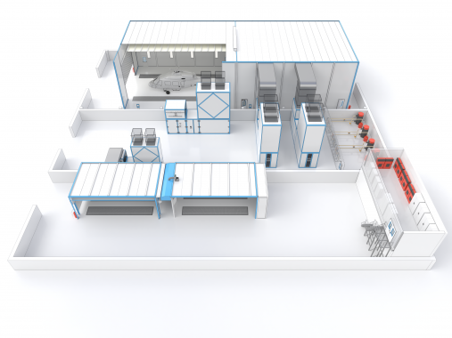Окрасочно-сушильный комплекс SPK GROUP для деталей вертолетов