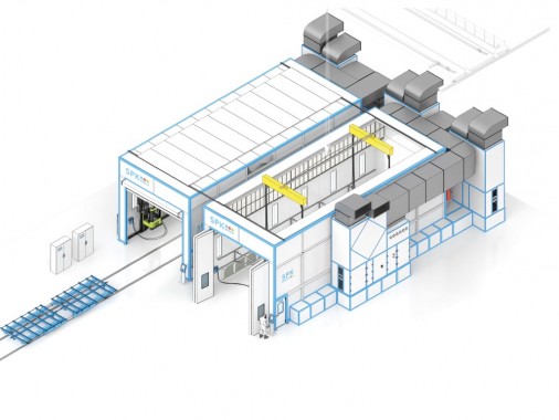 Двухсекционная окрасочно-сушильная камера для нефтегазовой отрасли SPK-SCB-15.12.6.