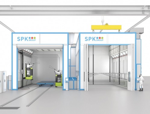 Двухсекционная окрасочно-сушильная камера для нефтегазовой отрасли SPK-SCB-15.12.6.
