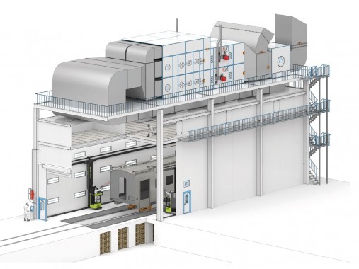 Окрасочно-сушильная камера SPK-SCB-31.8.8 для окраски вагонов высокоскоростных поездов