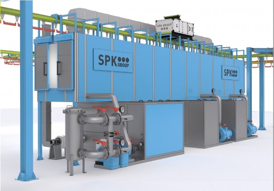 Комплекс оборудования для химической подготовки и порошковой окраски изделий с автоматическим конвейером SPK