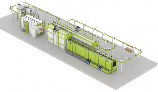 Порошковая окрасочная линия SPK с автоматическим конвейером