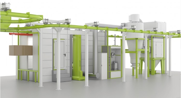 Порошковая окрасочная линия SPK с автоматическим конвейером